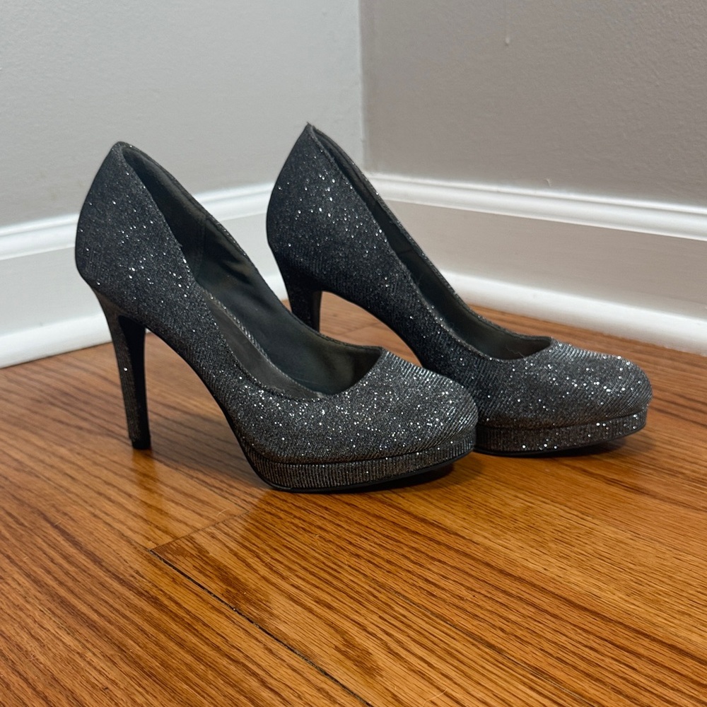 Sparkly Heels - Fioni Night - Silver Shimmer/Sparkles
